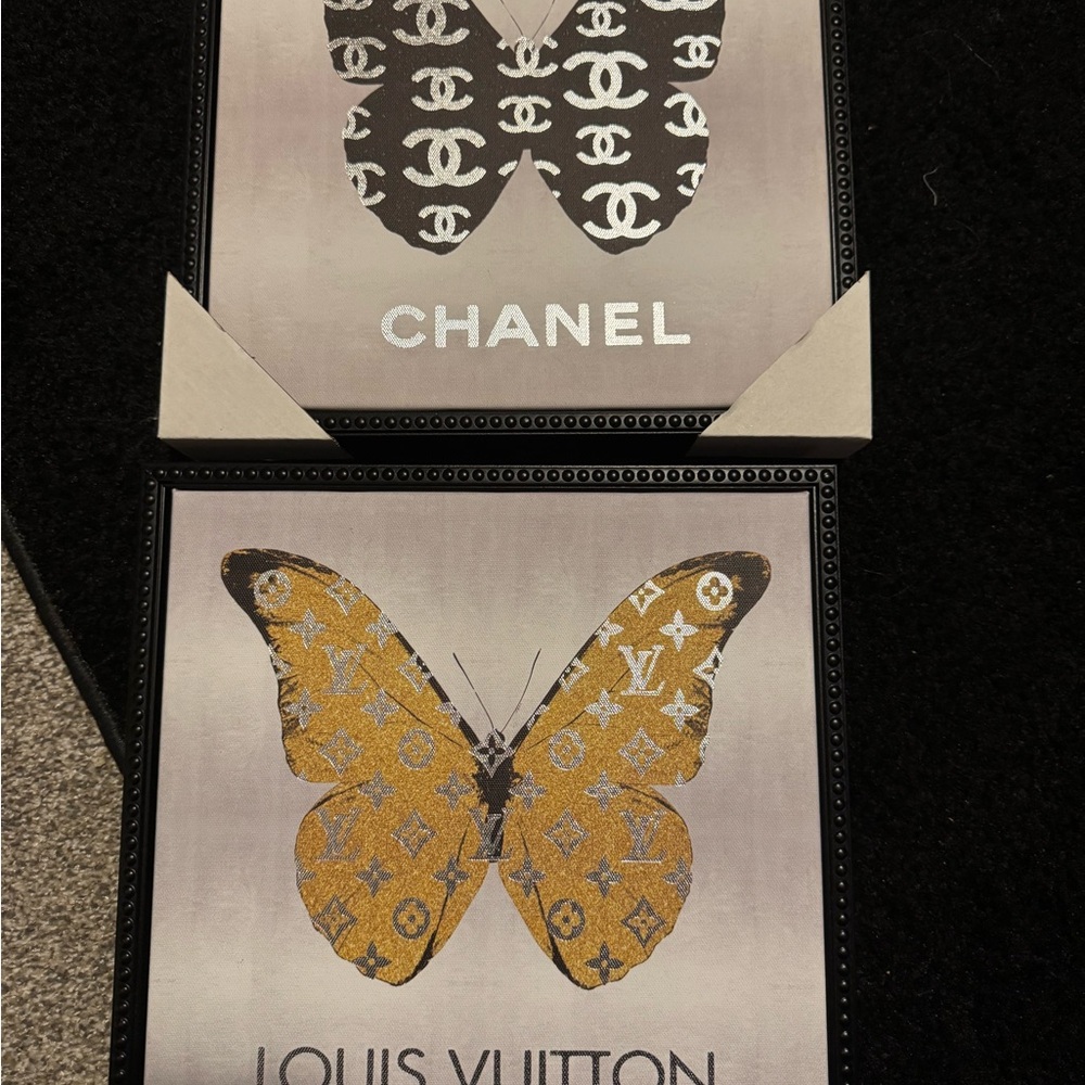 CHANEL Black and White Butterfly Art